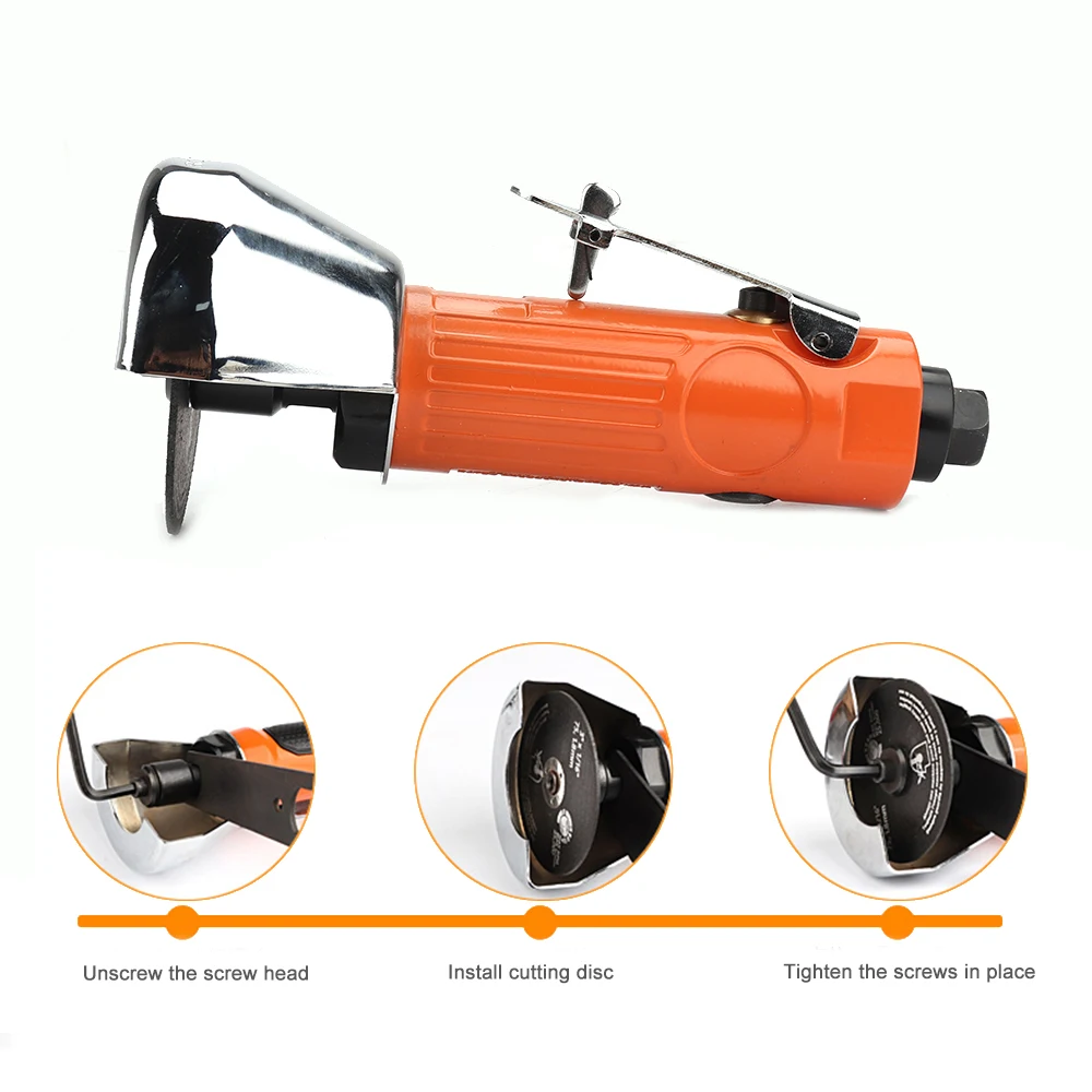 Description Picture 3 of item3inch Mini Pneumatic Metal Cutting Machine Air Cut Off Tool Set Air Angle Die Grinder With Saw Blade Cut Off Wheel 20000rpm