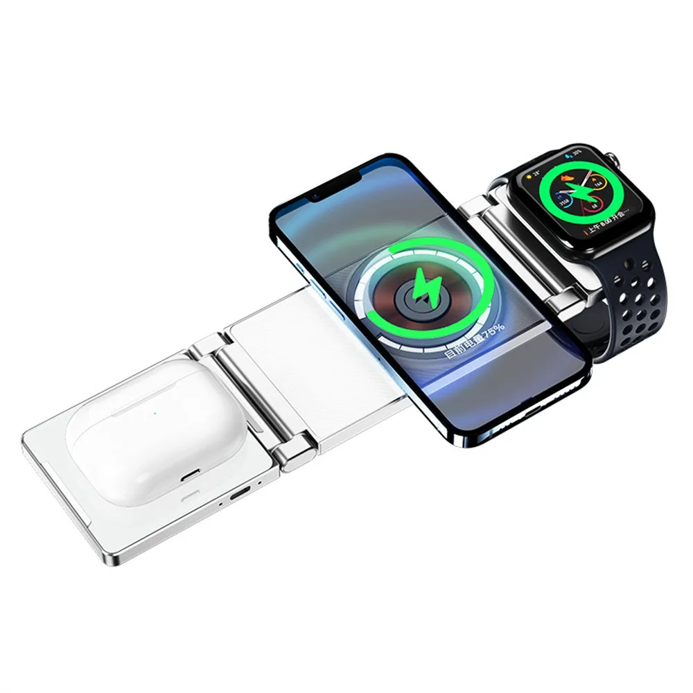 Newest 3 IN 1 Magnetic Wireless Charger Station For iPhone 14 13 12 Pro Max Fast Charging Dock For Airpods Pro Apple Watch 8 7 6
