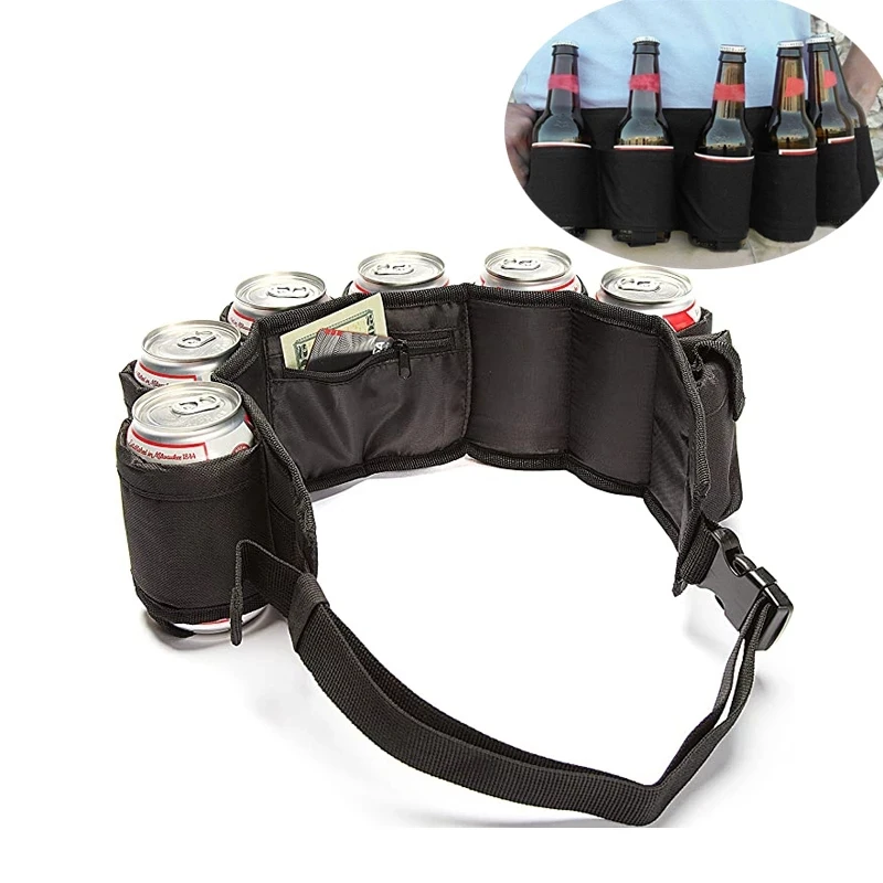 Description Picture 3 of itemPortable Bottle Waist Beer Belt Bag Outdoor Climbing Camping Hiking Holster Wine Bottles Beverage Can Holder Hanging Organizer