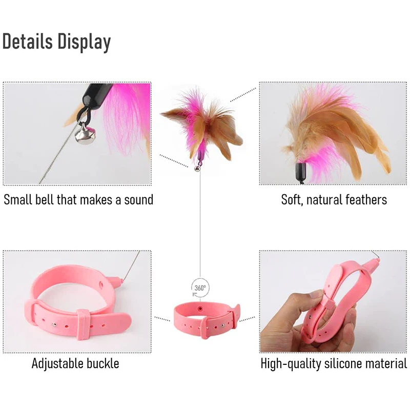 Description Picture 3 of itemInteractive Cat Toys Cat Teaser Stick Collar Self-hi Game for Cats Stick Funny Pet Cat Toys Pet Accessories Juguwtes Para Gatos