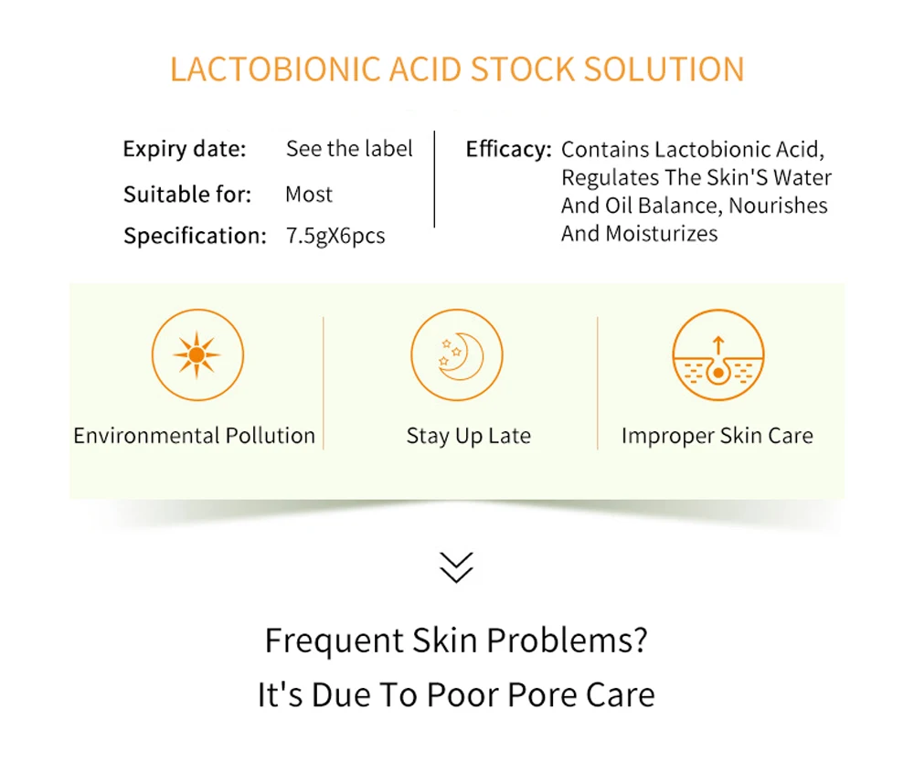 Description Picture 3 of itemLactobionic Acid Face Serum Anti-Aging Wrinkles Essence Exfoliating Shrink Pores Anti-Oxidation Lift Firming Remove Fine Lines