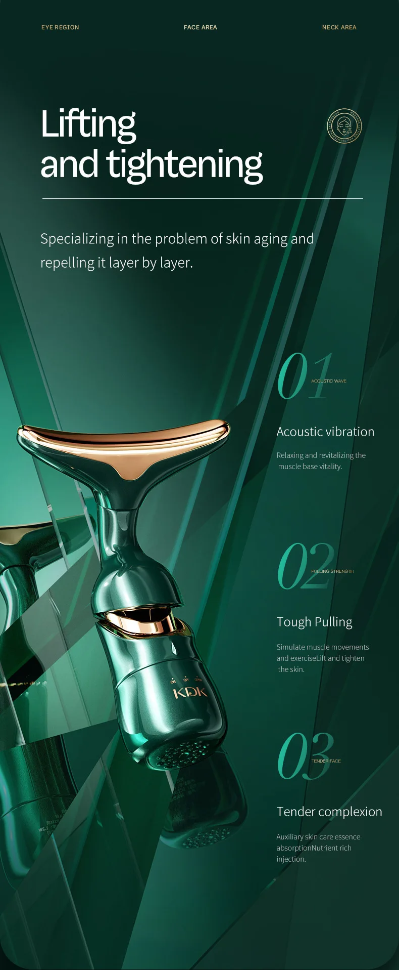 Description Picture 4 of itemHF Facial Machine All-round Face Massager Neck Facial Eye Lifting Massage Microcurrent Skin Rejuvenation Anti Wrinkle Skin Care