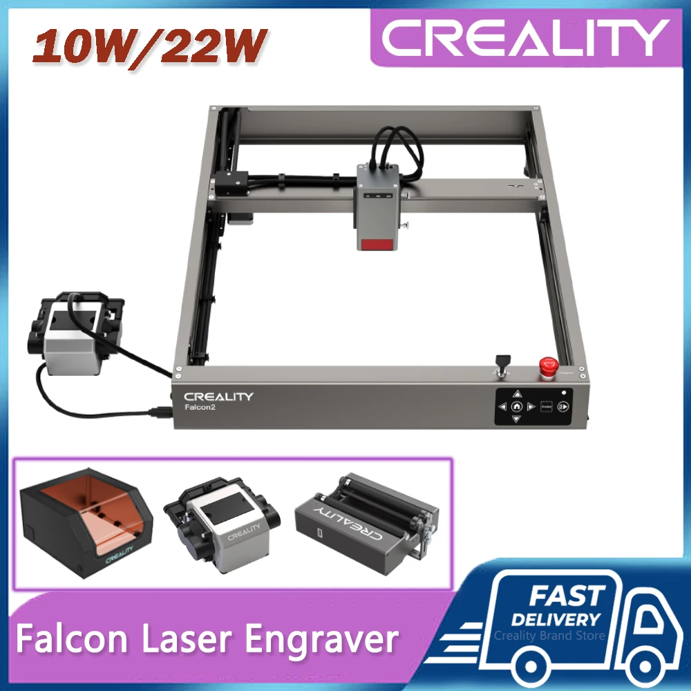 Creality  Falcon Laser Engraver 10W/22W Laser Power with 400x415mm Engraving Area  Suitable for Cardboard Wood Bamboo Leather
