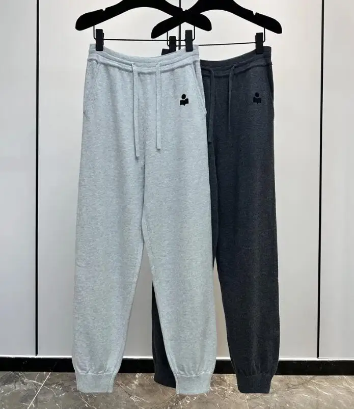 Women Casual Gray Sweatpants Flocking Drawstring Elastic Waist Casual 2023 New Autumn Ladies Sportswear Long Pants Trousers