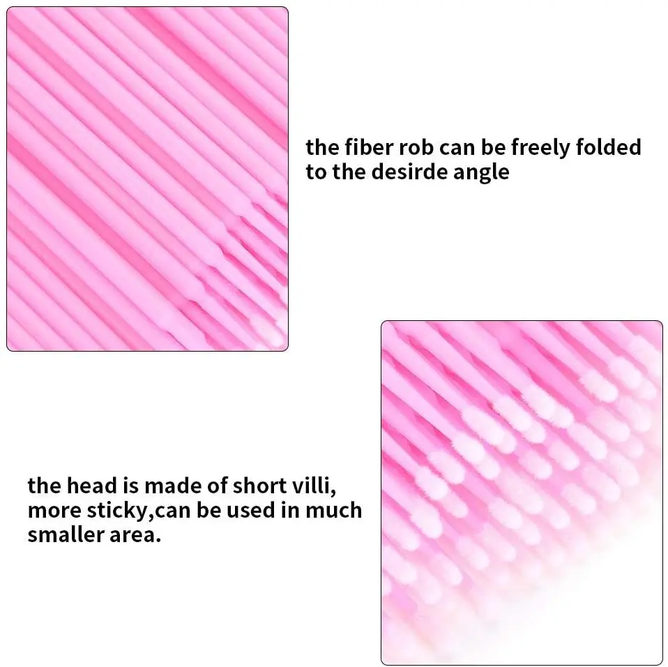 200 Pcs Crystal Makeup Brushes Set Eyelash Lip Microbrush Mascara Wands Applicator Swab Eyelash Extension Makeup Tools