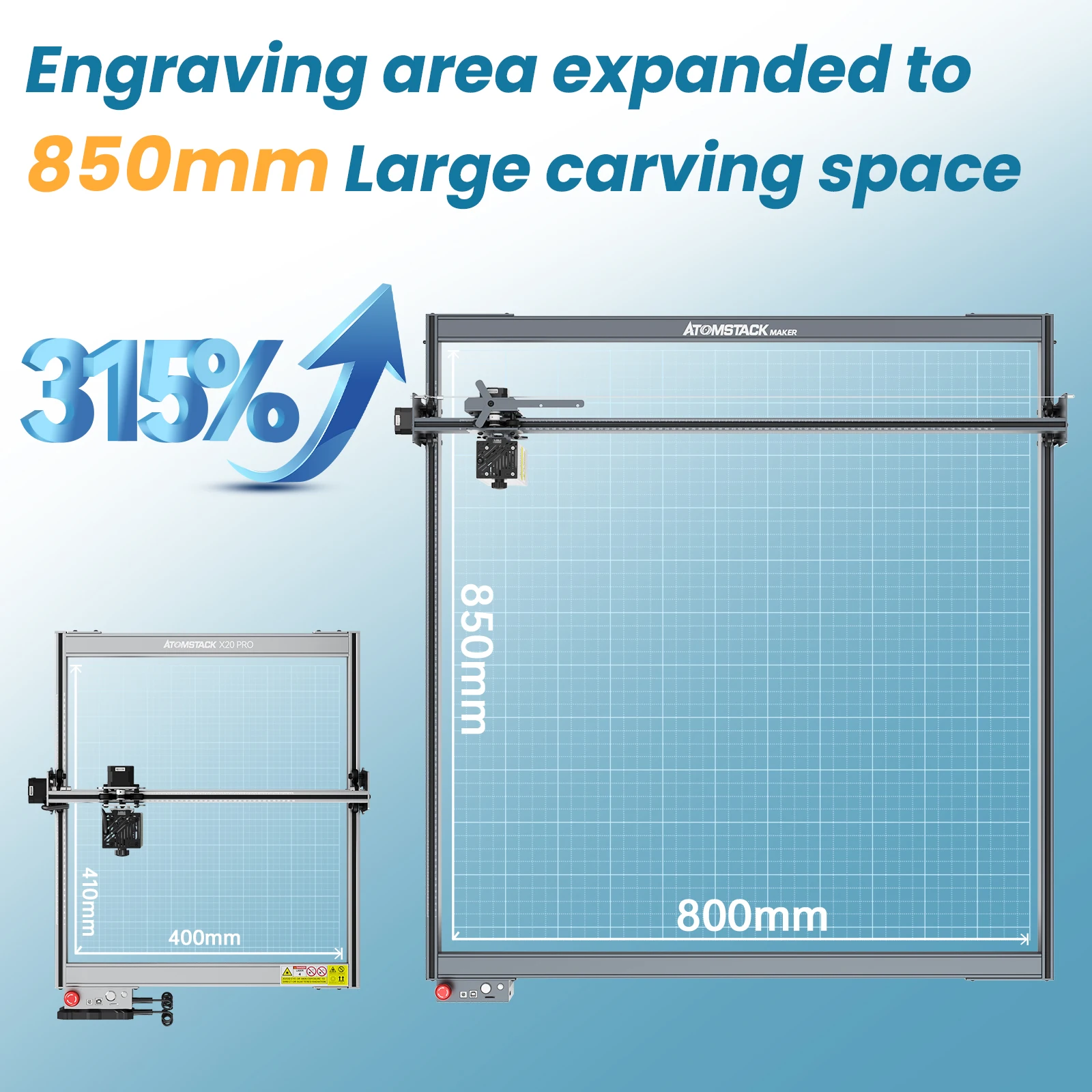 Atomstack maker E85 Frame Kit for Laser Engraver Up to 850mm*800mm Engraving Area Suitable to Atomstack Laser Engraving Machine
