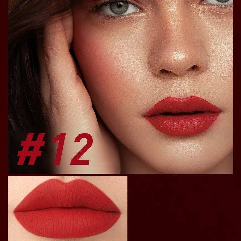 Description Picture 3 of itemWaterproof Matte Velvet Lipstick  12 Colors Long Lasting Red  Pink Lipsticks Non Stick Nude Series  Lip Tint  Cosmetic Makeup
