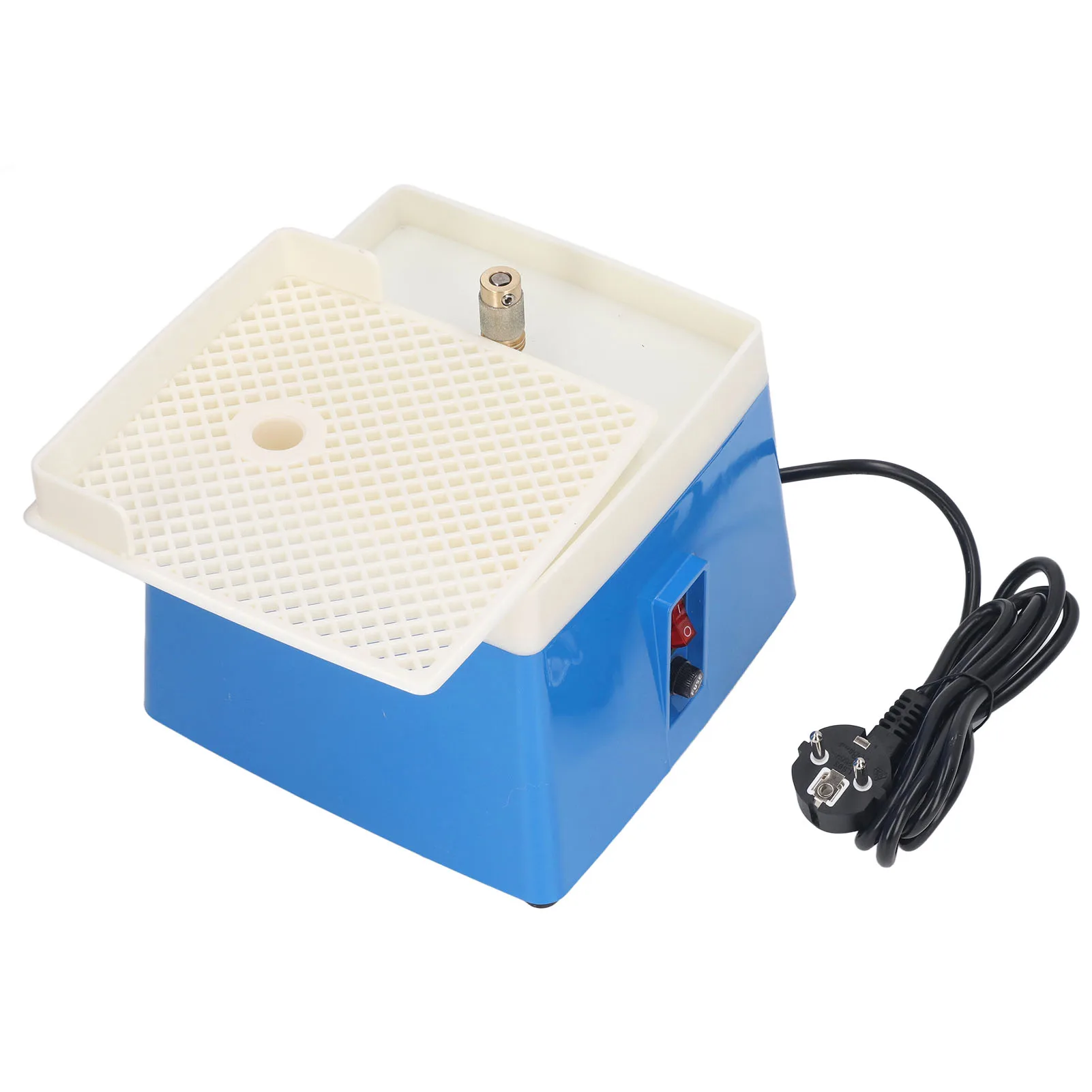 Stained Glass Grinder Machine Mini Portable Art Grinding Processing Tool Kit Dustproof with 1in Bit EU Plug 220V Blue