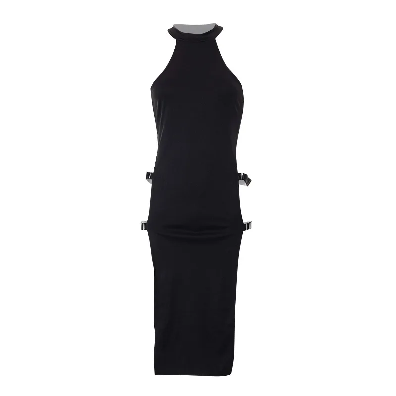 Description Picture 6 of itemGoth Dark Cosplay High Split Side Sexy Sleeveless Dresses Gothic High Waist Y2k Slim Women Dress Harajuku Summer Night Clubwear
