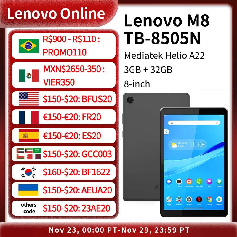 Iconic Brand M8 Tablet TB-8505N LTE Four Core 3GB RAM 32GB ROM 8 Inch 1280*800 Android 9.0 OS Tablet 5100mAh Face Recognition  Dolby