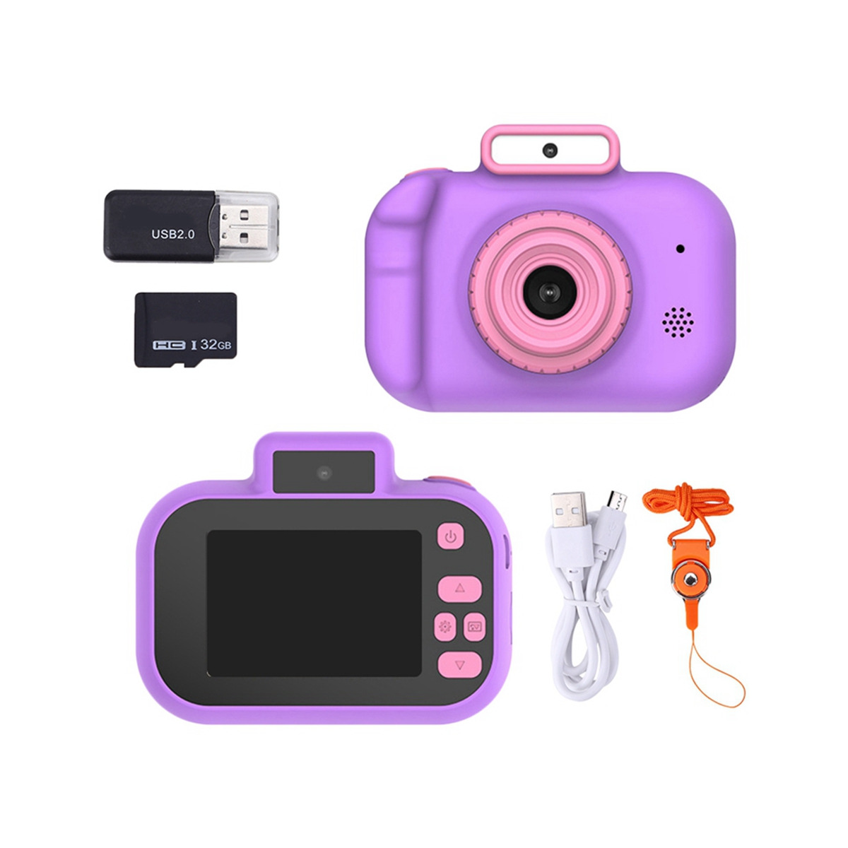 Description Picture 3 of itemChildren's Camera High-Definition 4000W Front Rear Dual-Camera 2 Inch 1080P HD Screen Digital Camera Photography, B