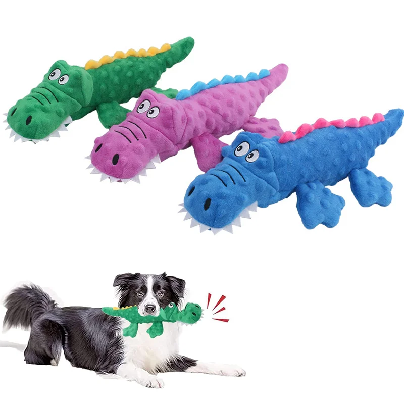 Description Picture 2 of itemNew Dog Squeaky Toys Crocodile Shapes Durable Dog Chew Toys with Crinkle Paper Dog Toy for Medium Breed Plush Dog Toy