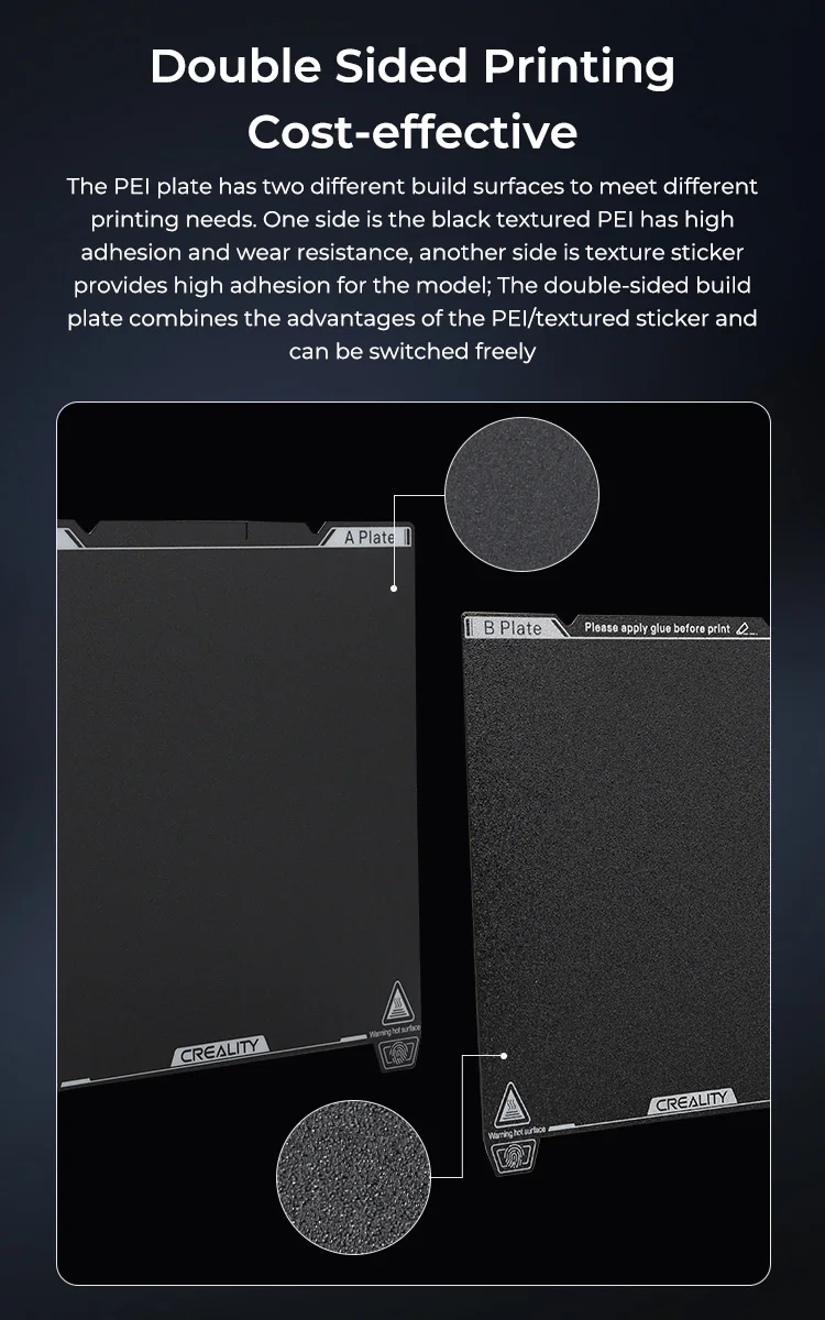 Description Picture 3 of itemCREALITY Double-Sided Build Plate Upgrade Kit 235*235mm Strong Adhesion for Ender 3 S1/Ender 3 S1 Pro/Ender 5 S1 Printers