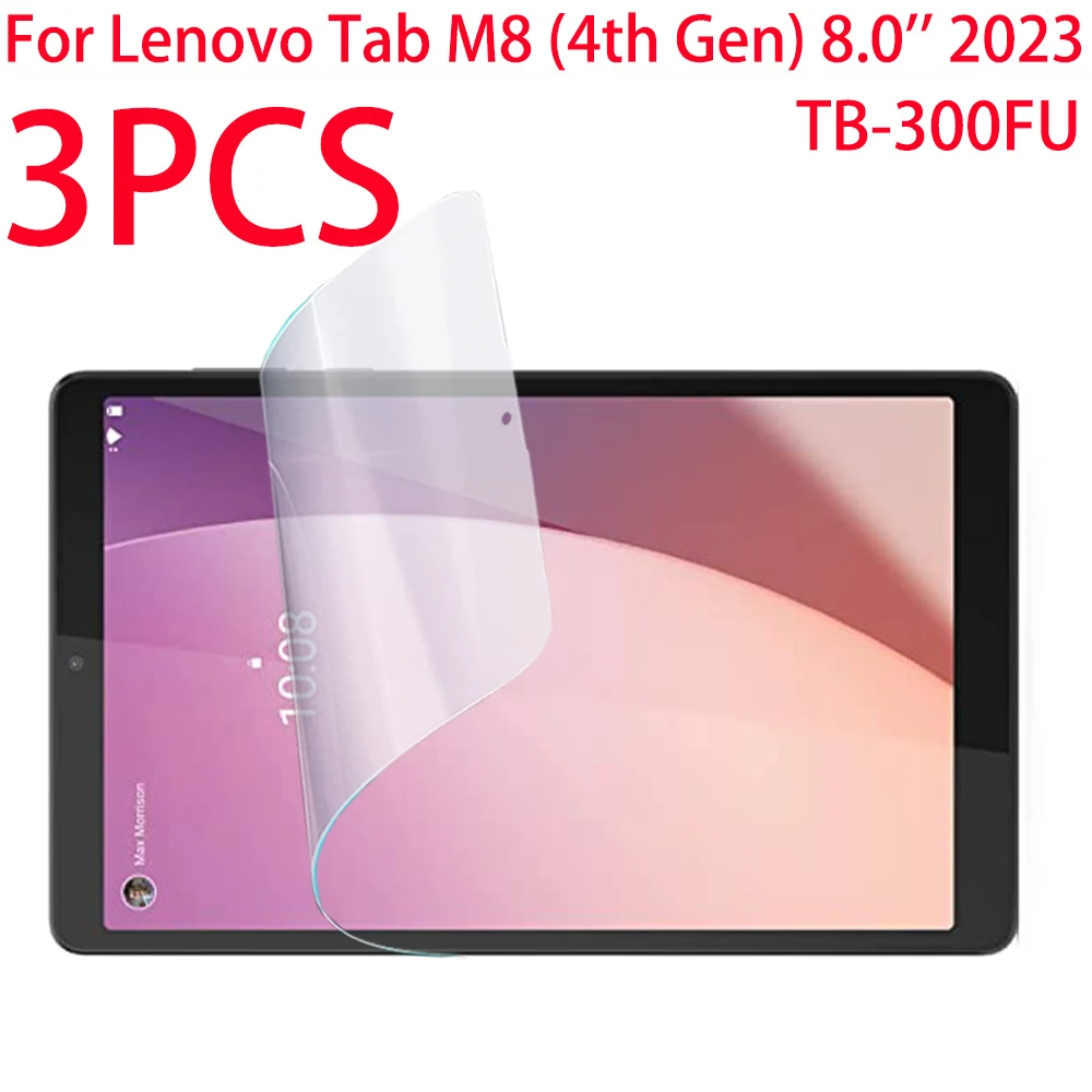 3 Packs PET Soft Film Screen Protector For Iconic Brand Tab M8 (4th Gen) 8.0 inch Screen Protective Film Clear TB-300FU TB-300XU