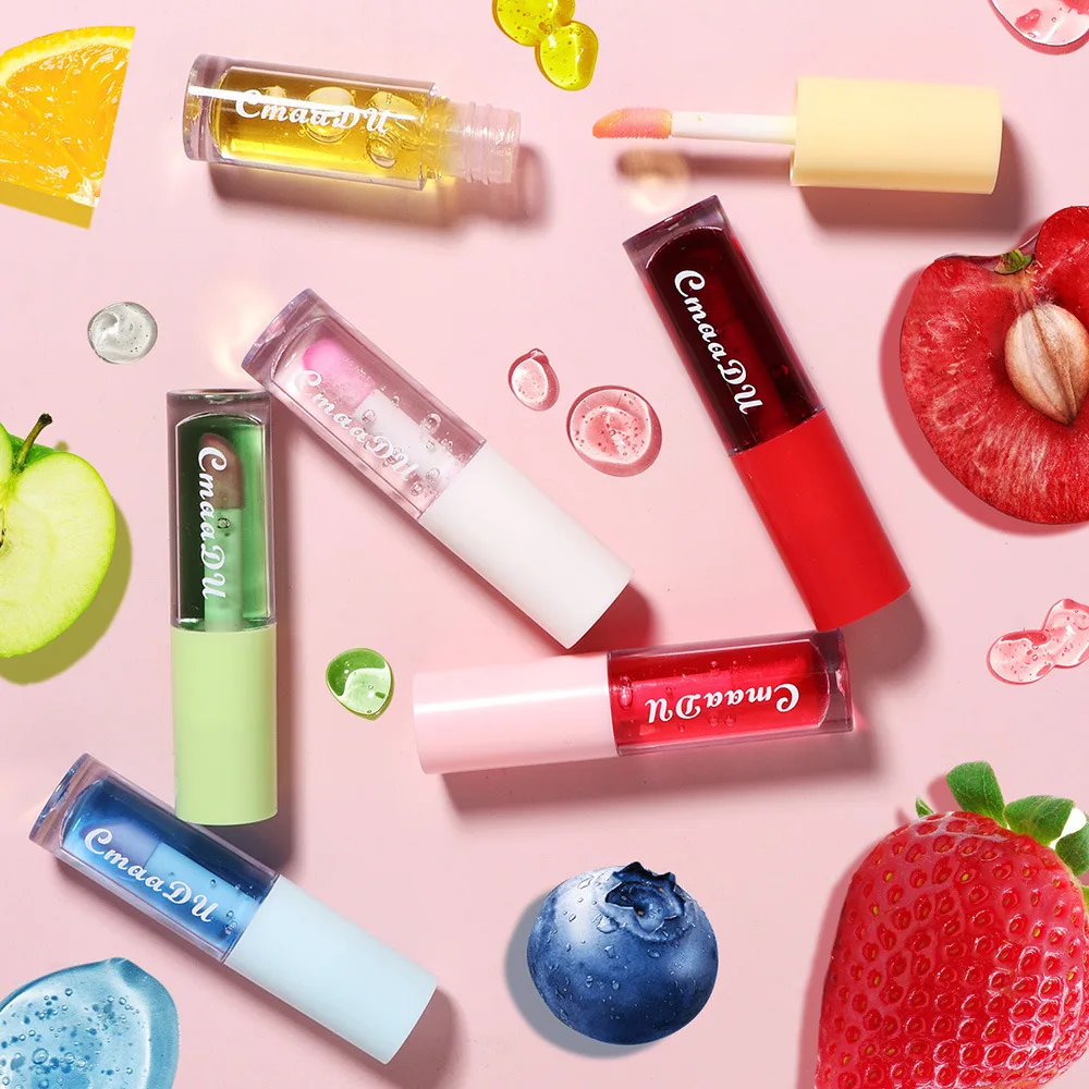 Moisturizing Natural Fruit Color Changing Lip Gloss Lip Oil Portable Waterproof Lasting Nutritious 6 Colors Lips Care Lipstick