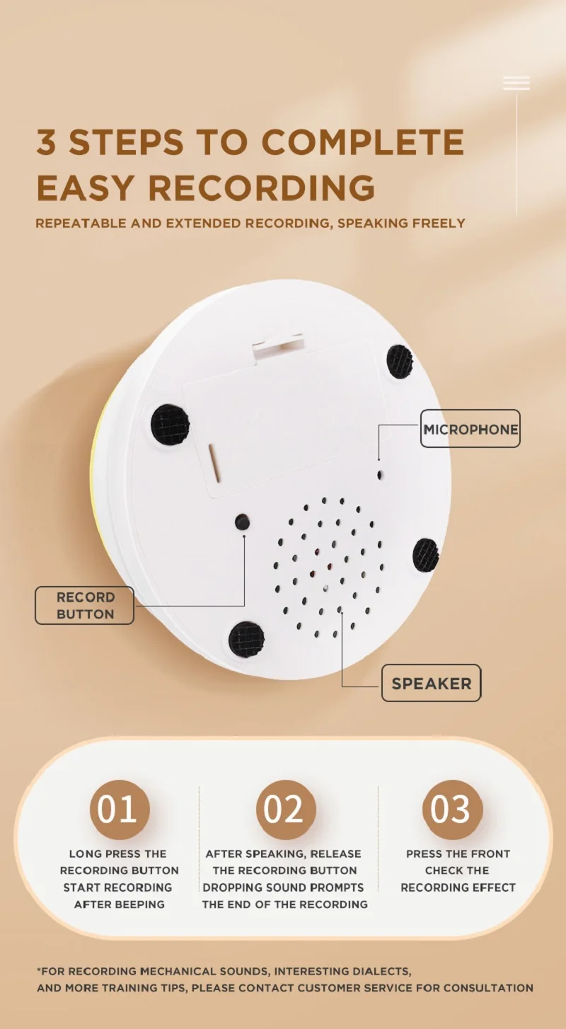 Description Picture 4 of itemVoice Recording Button Dog Toys Recordable Learning Training Communication Talking Speaking Button Pet Interactive Sounding Toys