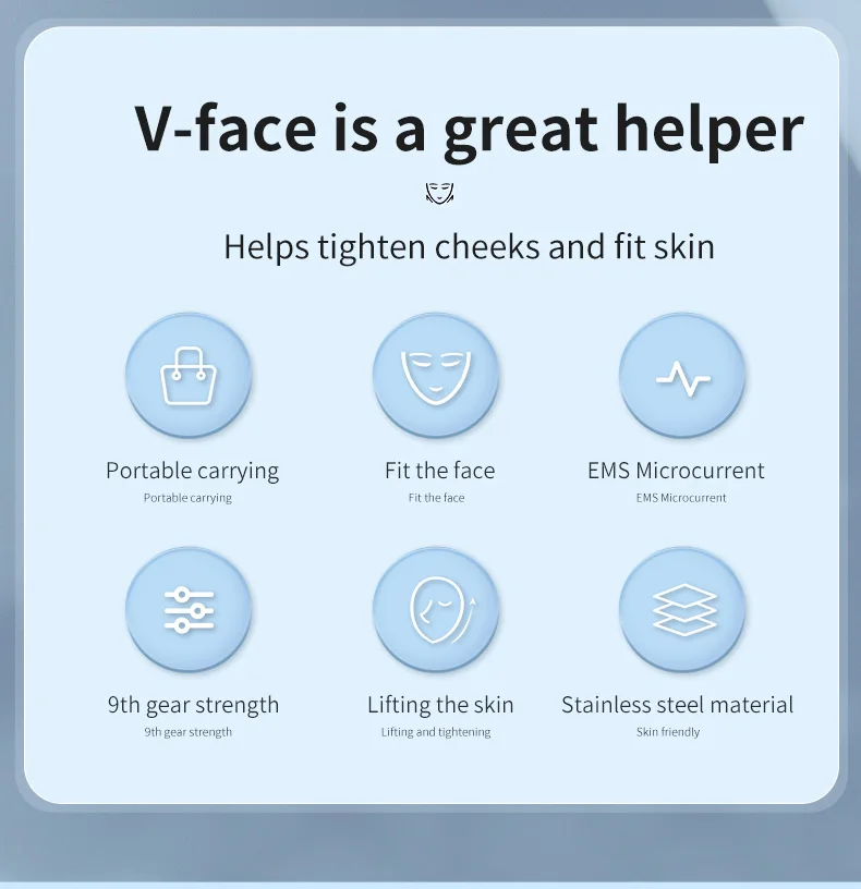 Description Picture 5 of itemEMS V-Face Beauty Device Intelligent Electric V- Face Shaping Massager Facial Lifting To Removing Double Chin Skin Tightening