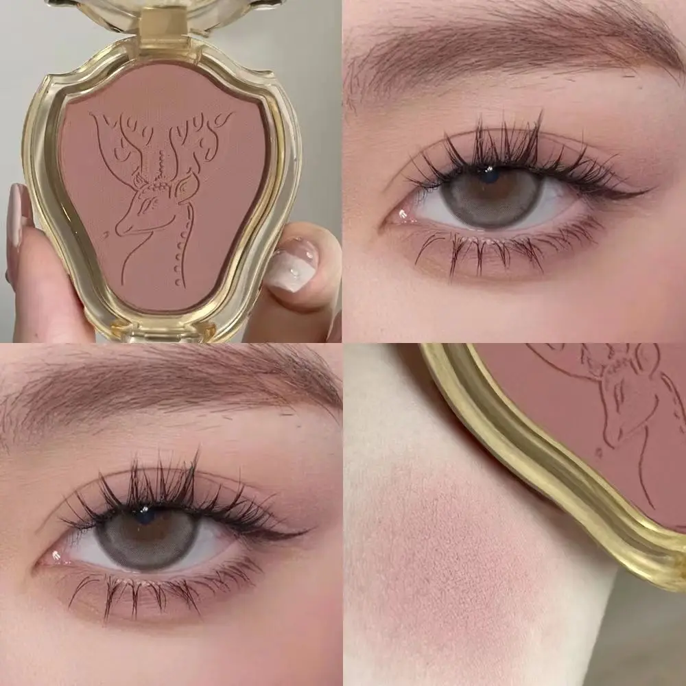 Monochrome Blush Deer Pattern Peach Face Mineral Pigment Cheek Blusher Powder Makeup Professional Contour Shadow Pink Blusher