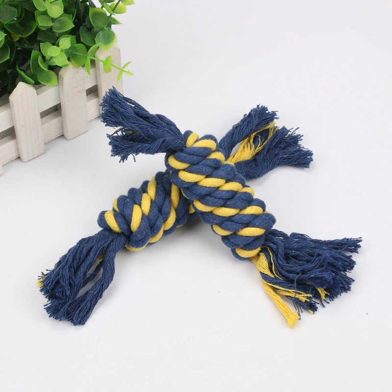 Description Picture 4 of itemPet Dogs Cotton Rope Chew Toys Puppy Small Cats Anti Biting Interactive Training Knot Dogs Molar Cleaning Teeth Accessories