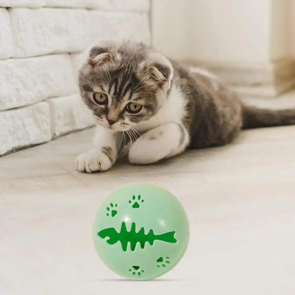 Description Picture 6 of itemCute Cat Ball Toy Attractive Playing Lightweight Fish Bone Bell Ball Indoor Kitten Teaser Sound Toy