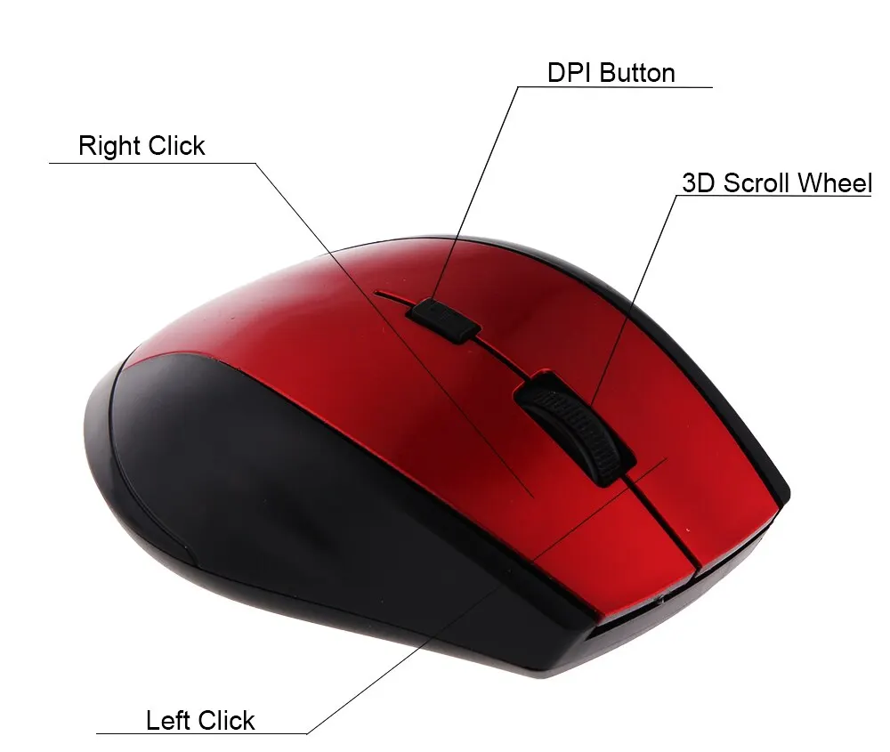 Description Picture 3 of item2.4Ghz Wireless Mouse Gamer for Computer PC Gaming Mouse With USB Receiver Laptop Accessories for Windows Win 7/2000/XP/Vista/98
