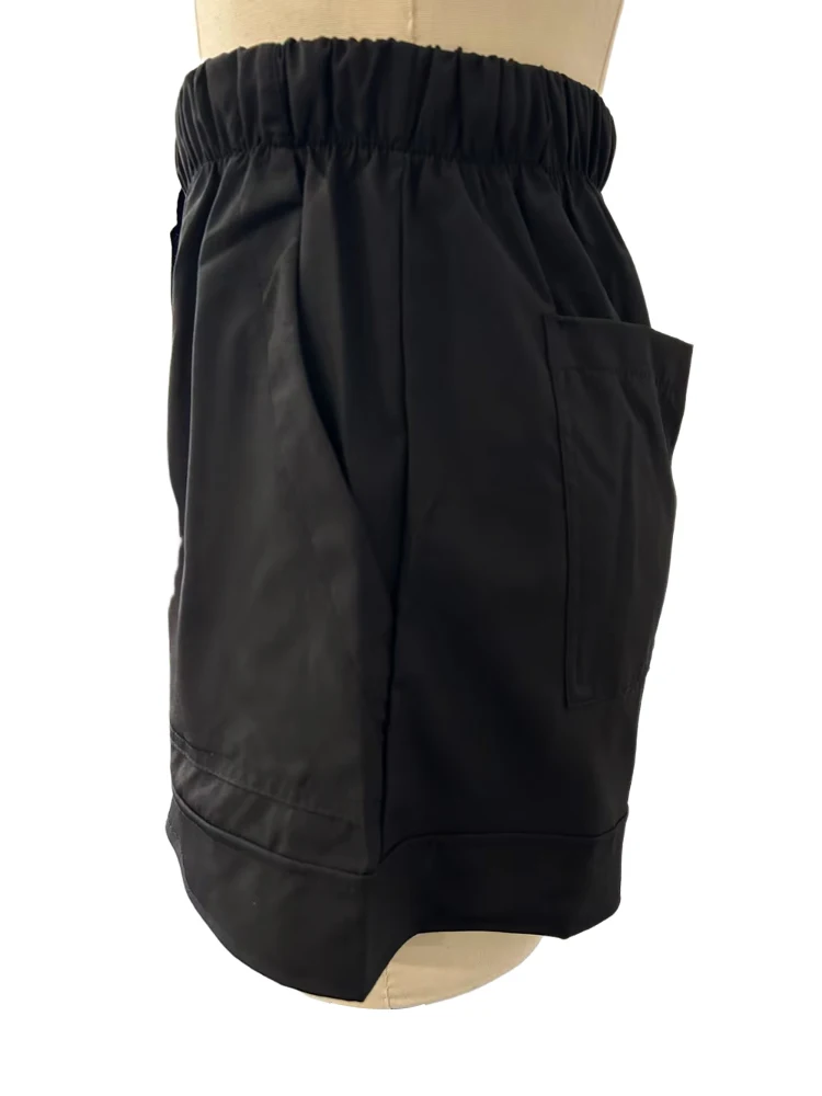 Description Picture 5 of item2023 Summer Elastic Waist Loose Casual Women Short Sets Pants Simple Drawstring Pockets Homewear Shorts Women Ladies Pant