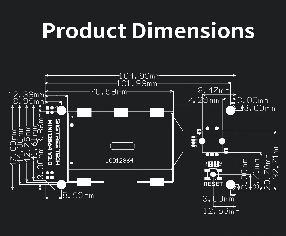 BIGTREETECH Mini 12864 V2.0 LCD Display Mini12864 Screen RGB Light 3D Printer Parts For SKR V1.4 Octopus V1.1 MKS GEN