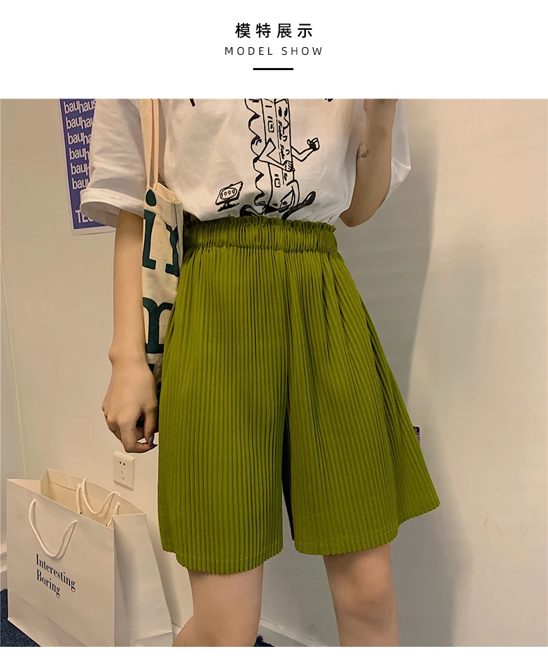 Description Picture 4 of itemShorts Women Green Baggy Minimalist Big Size 2XL Womens Summer Short Casual Trouser Daily Fashion Newest Harajuku Elastic Waist