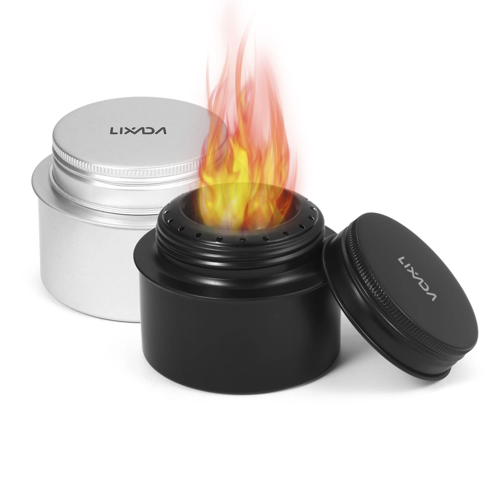 Lixada Portable Mini Aluminum Alloy Alcohol Stove 2Pcs Set with Lid for Outdoor Camping Hiking Backpacking Cooking Stove