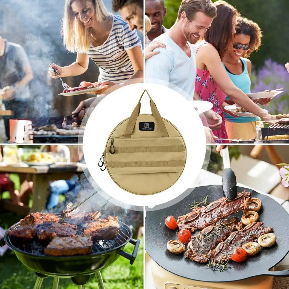 Description Picture 4 of itemBarbecue Pan Pouch Portable Griddle Camping Bag 1000D Oxford Cloth Creative Frying Polyester Storage Cookware