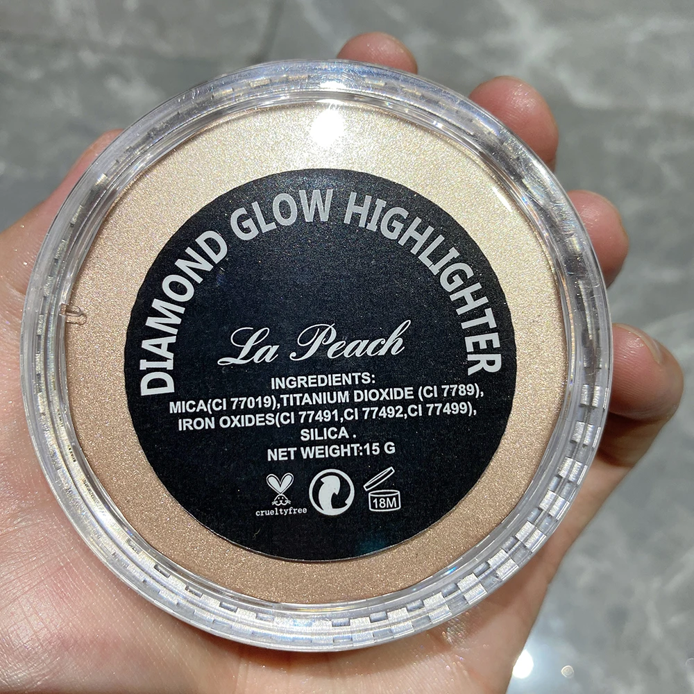 Description Picture 6 of itemNo Logo Highlighter Dust Powder sparkle Glitter Diamond Powder Shimmer Makeup for Face Body Highlight 15g Private label