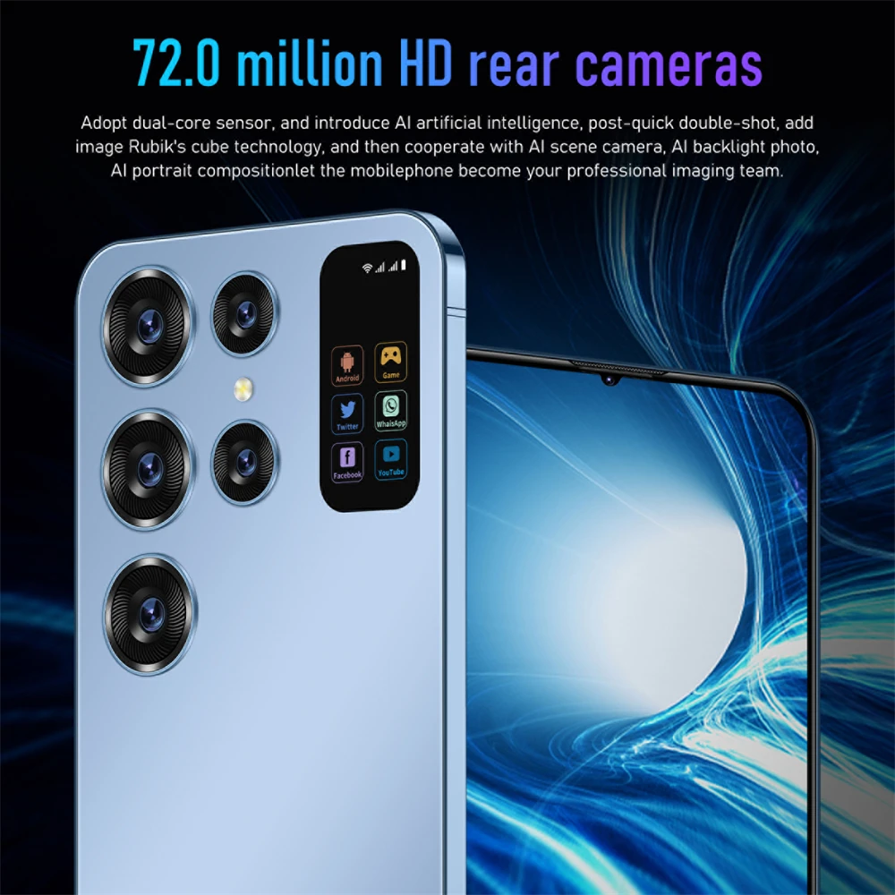 Description Picture 4 of itemNew Original S24 Ultra Smartphone 5G 7.0HD 16G+1T Dual Sim Cellphones Android Cell Phone Unlocked 72MP 7000mAh Mobile Phone