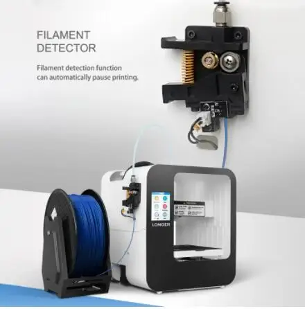 LONGER Cube 2 Mini Desktop 3D Printer Fully Assembled with 2.8 Inch LCD Touchscreen 120*140*105mm Detachable Nozzle Resume Print