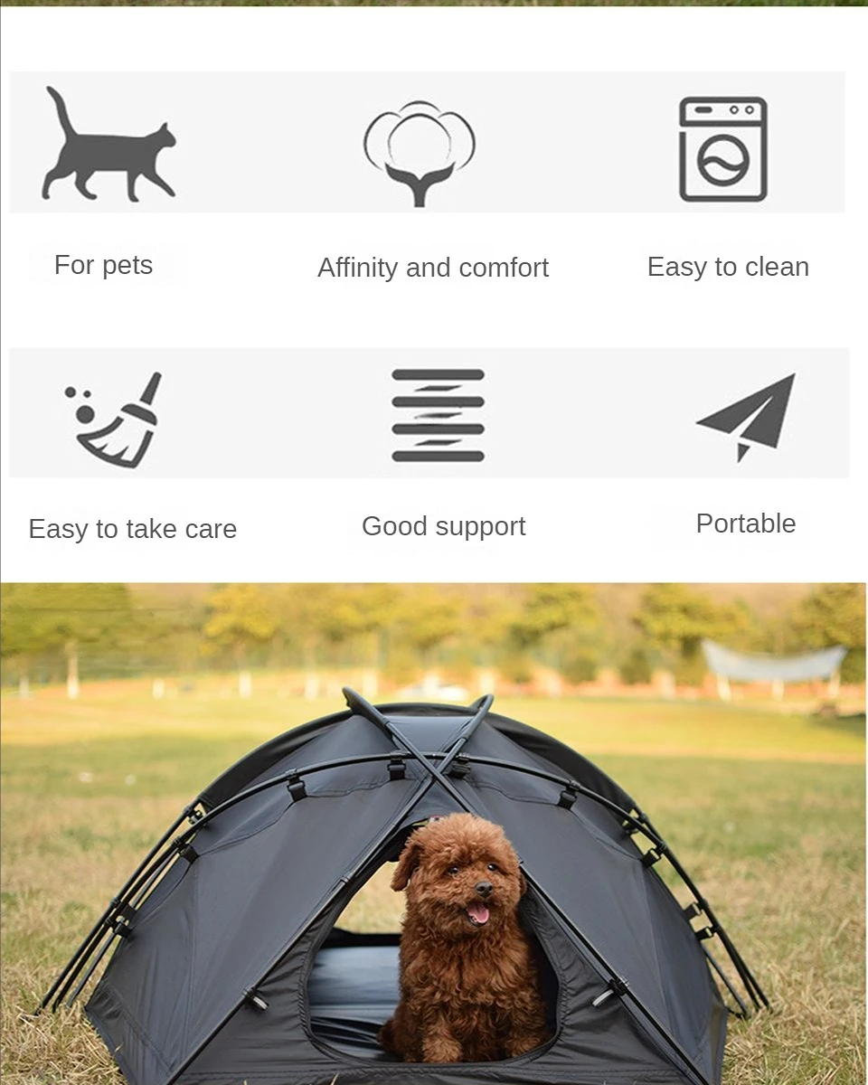 Description Picture 3 of itemSmiloDon Outdoor Tent for Pet Dog Cat Portable Waterproof Wear-resisting Detachable Washable Small Medium-sized Pet Camping Tent