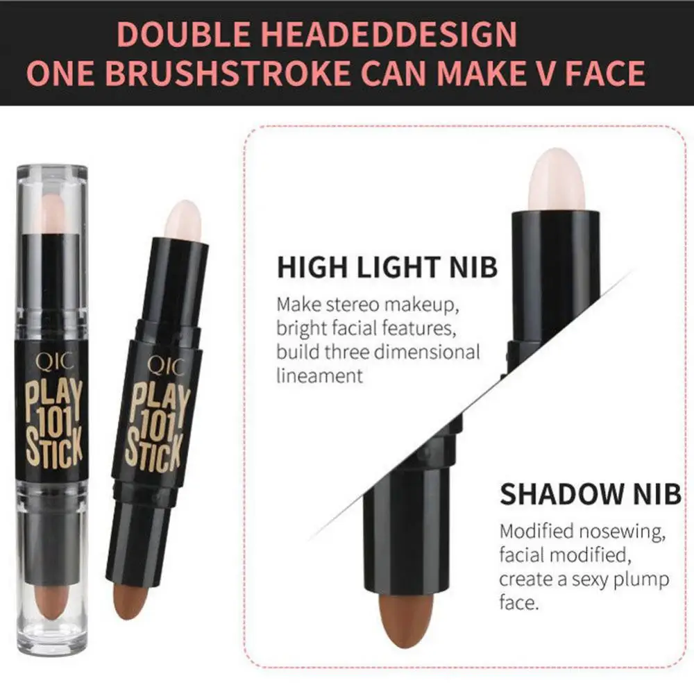Description Picture 4 of itemDouble-head V Face Stick Highlighter Trimming Stick High-light Shadow Concealer Pen Contouring Stick Long-lasting Makeup