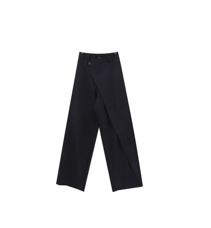Description Picture 3 of itemHOUZHOU Women Wide Suit Pants High Waist Gothic Japanese Style Baggy Black Trousers Irregular Straight Pants Casual Streetwear