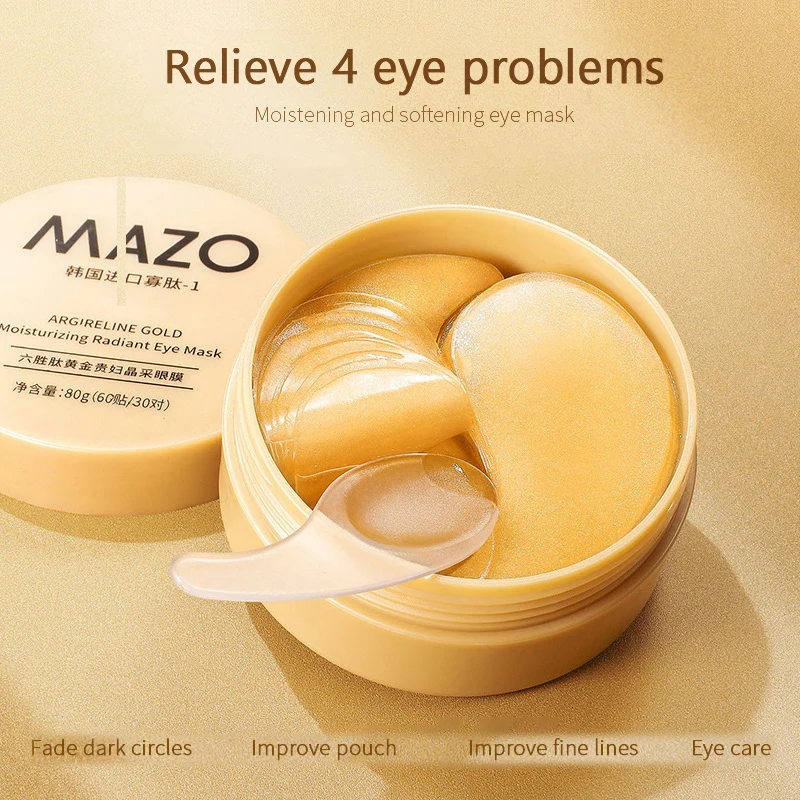 Description Picture 5 of item60pc Moisturizing Eye Mask Collagen 24K Gold Deep Hydrating Eye Patch Anti-Puffiness Anti-Aging Remove Dark Circles Eye Care