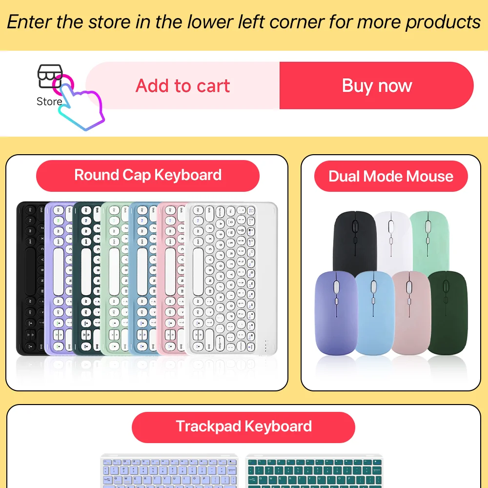 Description Picture 2 of itemBluetooth Keyboard for Tablet Phone Laptop Accessories for iPad Keyboard and Mouse Wireless Keyboard for IOS Android Windows