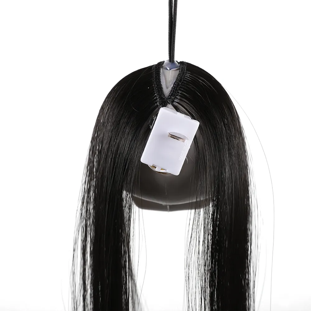 Description Picture 6 of itemHalloween Hanging Ghost Skull with Long Hair Glowing Eyes Terror Skull Ghost House Head Skeleton Props 2023 Halloween Decoration