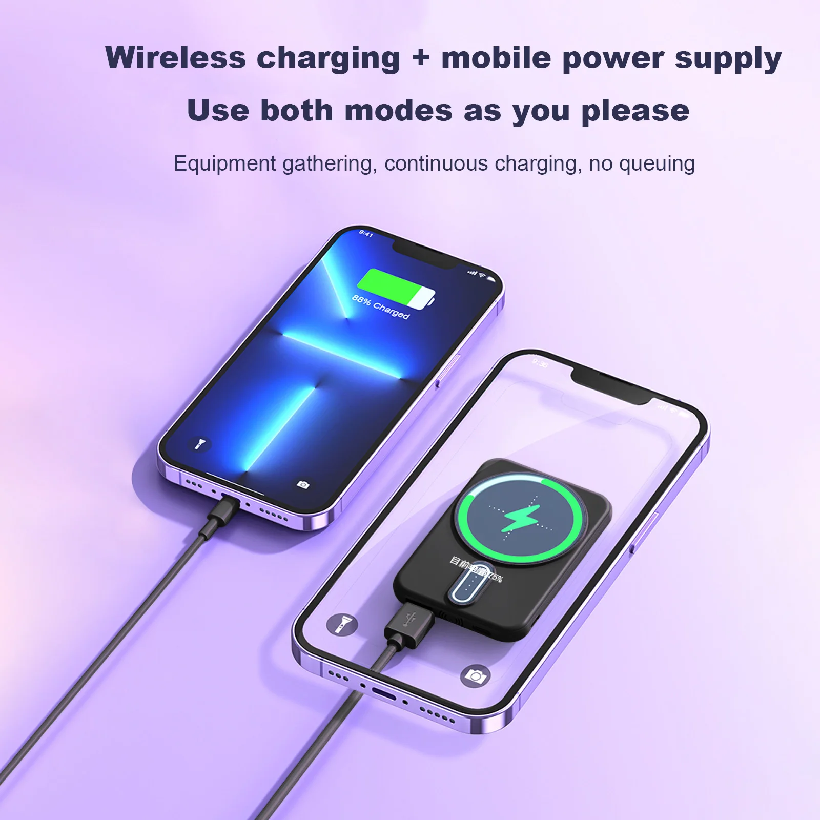Description Picture 4 of item10000mAh Magnetic Power Bank Wireless Charger Fast Charging Powerbank For iPhone 14 13 12 Pro Max Mini Portable External Battery