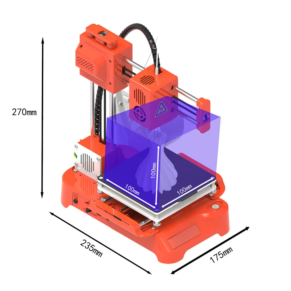 3D Printer Mini Metal Desktop Printer Children Education DIY Designer Model Intelligent Printing Small Impresora Kid 3D Printer