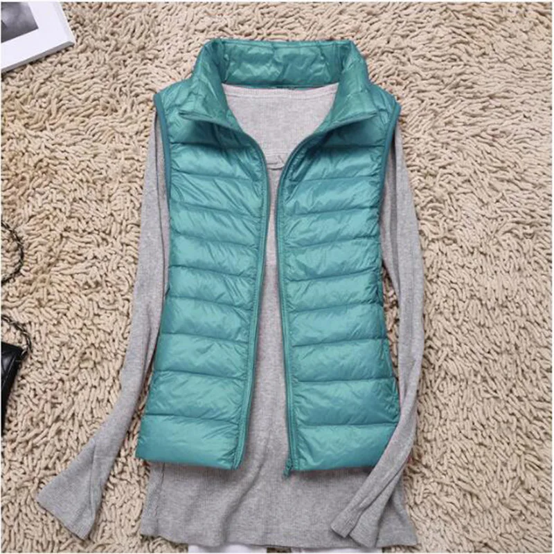 Description Picture 3 of itemNew Spring Autumn Women Ultra Light Down Vest White Duck Down Coat Parka Ladies Sleeveless Waistcoat Plus Size 4XL