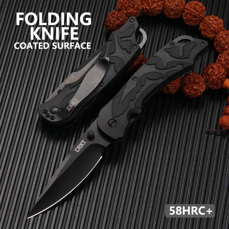 CRKT 7116 Moxie EDC Folding Pocket Knife Military Ourdoor Combat Knives, 3.22'' Black Blade Edc Forces Hunter Multi Hand Tool