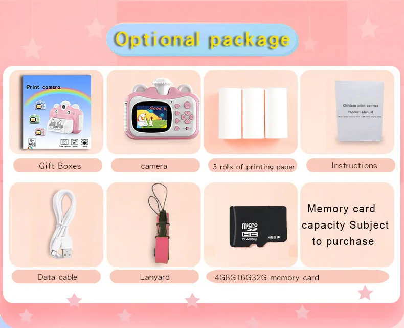 Description Picture 5 of itemKids Instant Print Camera Children Cameras 1080P Rechargeable Digital Camera for Girls Boys Video Camera Chirstmas Birthday Gift