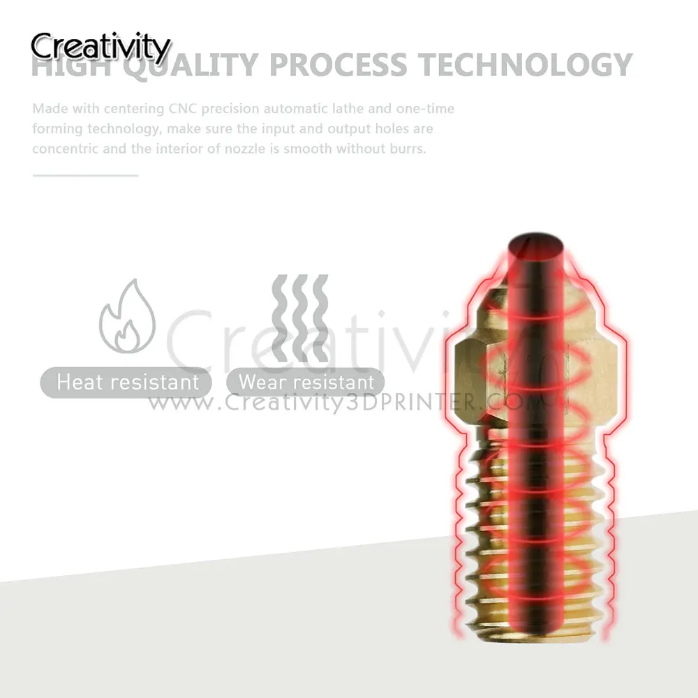 Description Picture 4 of itemEnder 7 High Flow CHT Brass Nozzle Quckily Printing High-temp Copper Plated Nozzles Fit Ender 5 S1 Spider Printer Hotend Kit