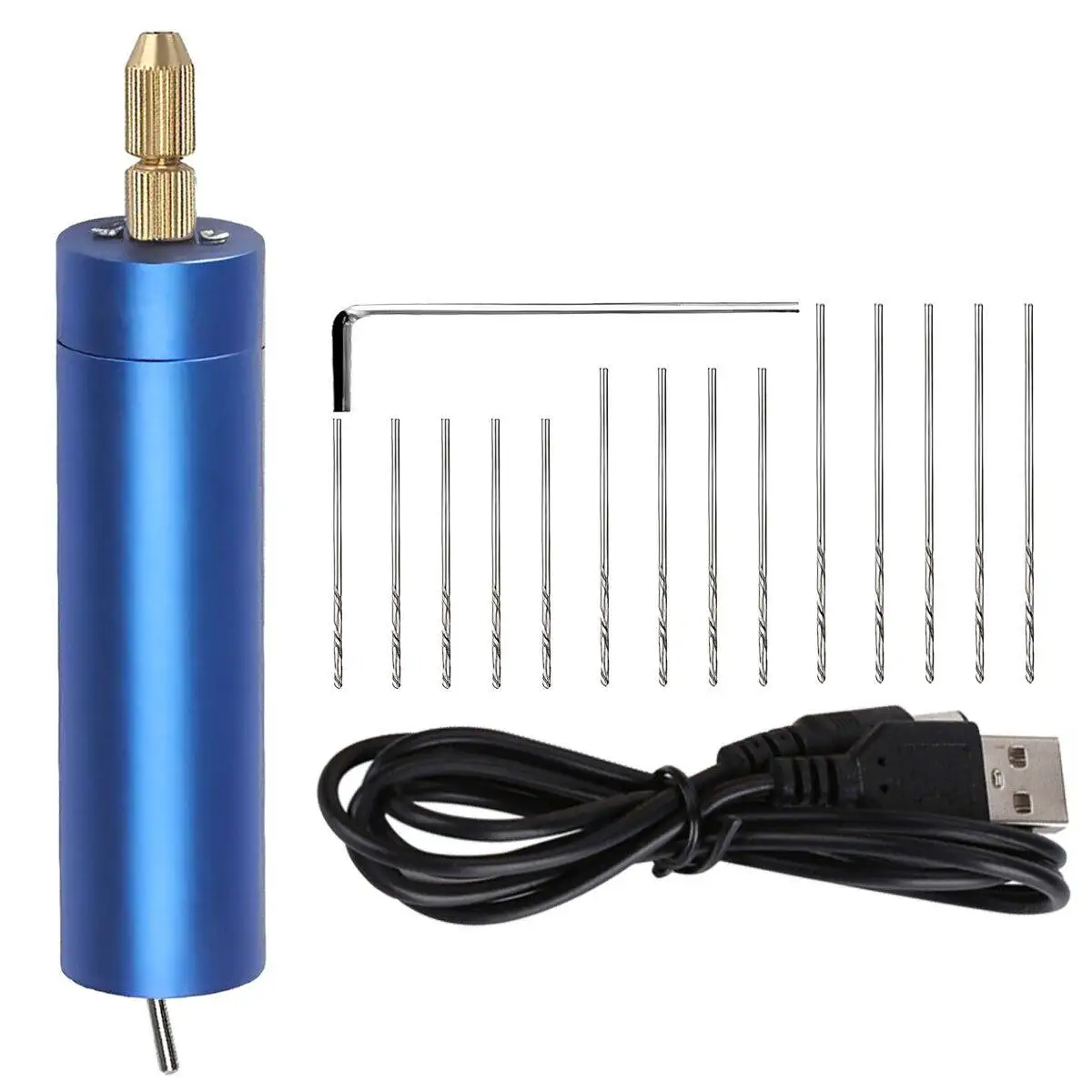18Pcs Mini Electric Drill Portable Handheld Drill Bits Kit Drill BitsTool Kit For Pearl Epoxy Resin Jewelry Making