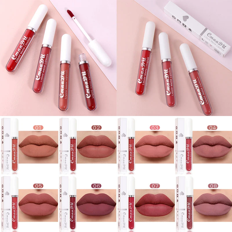Description Picture 5 of itemMatte Velvet Lipstick Lip Gloss Long Lasting Non-marking Red Sexy Waterproof Liquid Lipsticks Sexy Red Lip Tint Makeup Cosmetics
