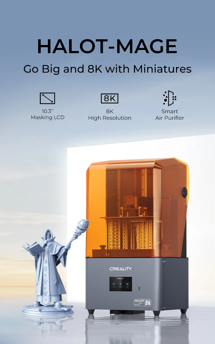 Description Picture 2 of itemCreality Halot-Mage Resin 3D Printer 8K Resolution 10.3'Monochrome LCD UV Photocuring Printer High-Precision Integral Fast Print