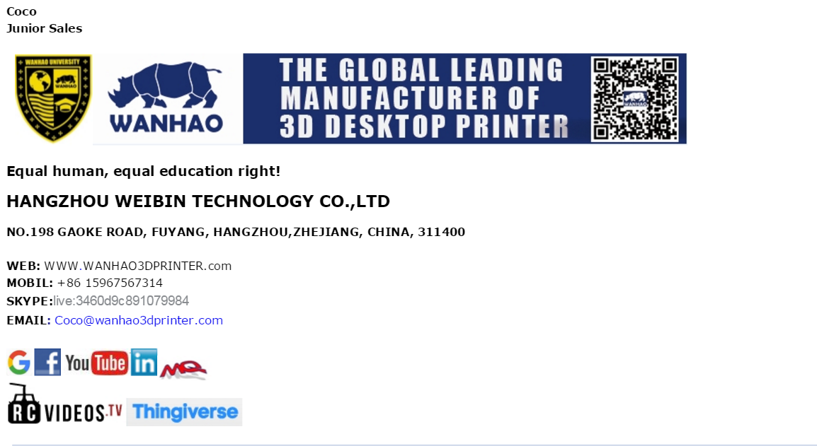 Description Picture 4 of item2018 new style WANHAO I3 PLUS with aluminum heated, new version desktop metal 3d printer with 10m filament free as gift