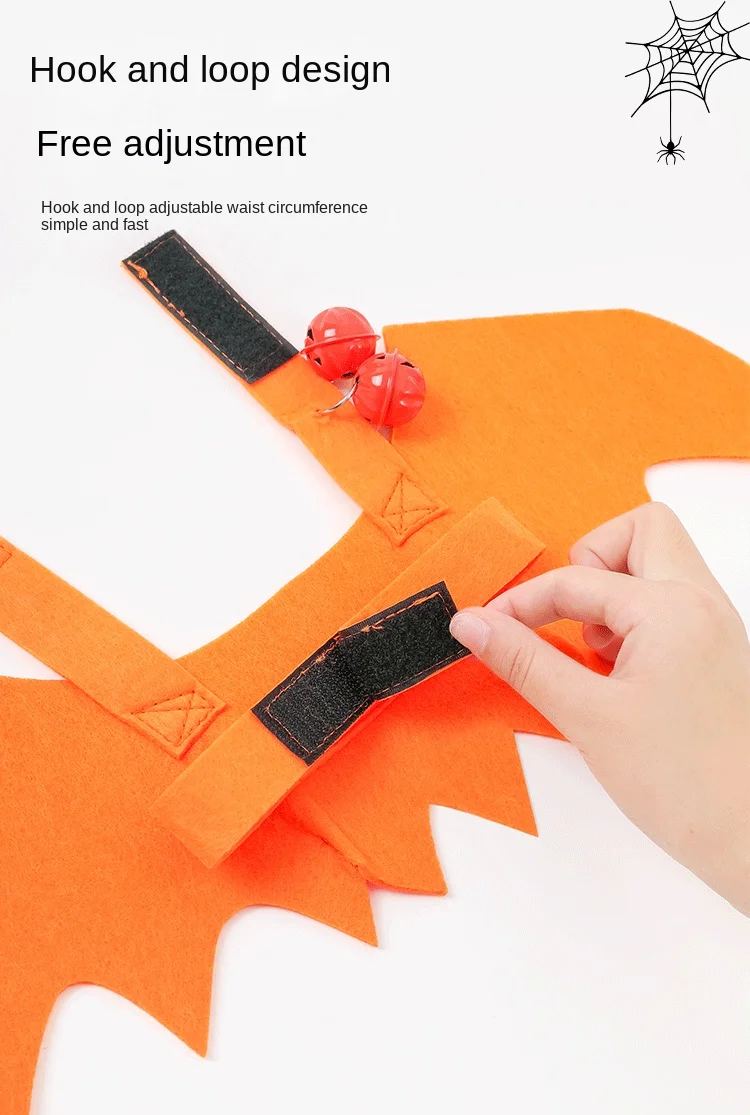 Description Picture 3 of itemHalloween Pet Costume Cat Clothes Dog Costumes Pet Clothes Bat Wings Bell Chest Strap Creative Cat Dog Bat Wings Transformation